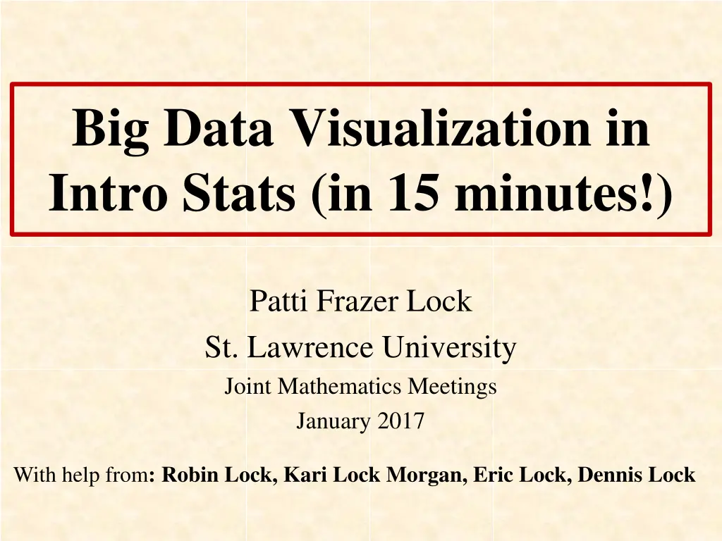 big data visualization in intro stats n.w