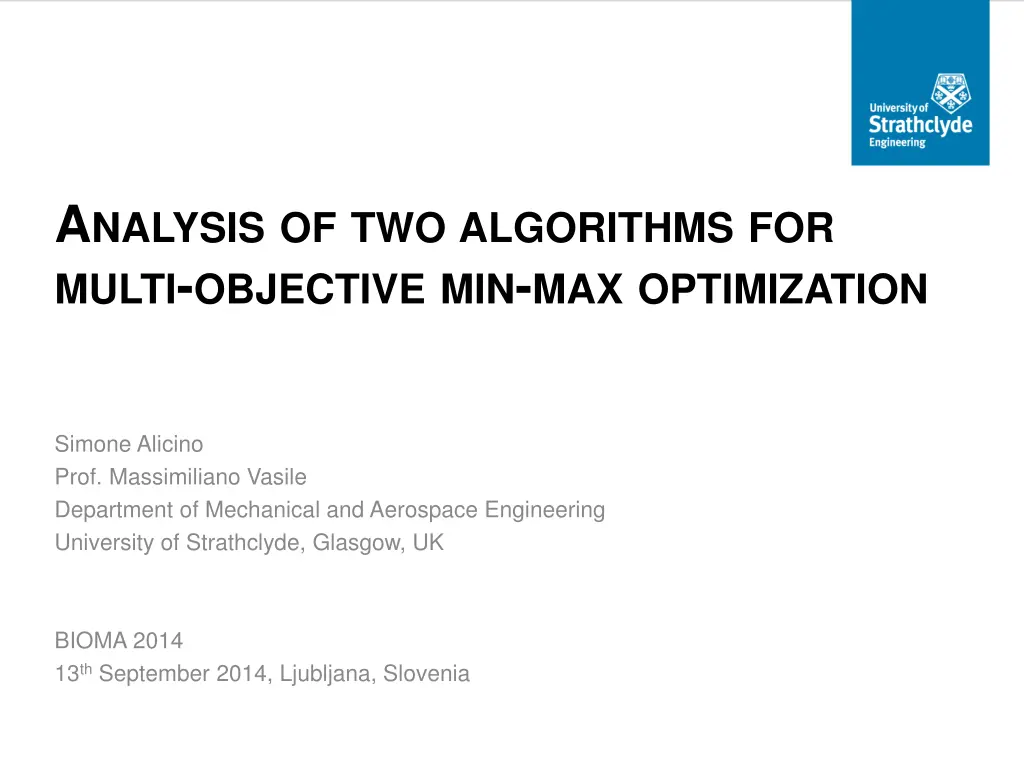 a nalysis of two algorithms for multi objective n.w