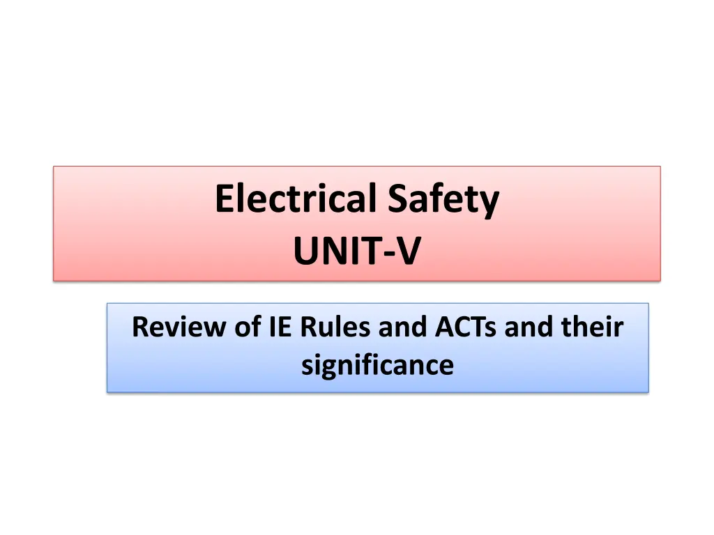 electrical safety unit v n.w