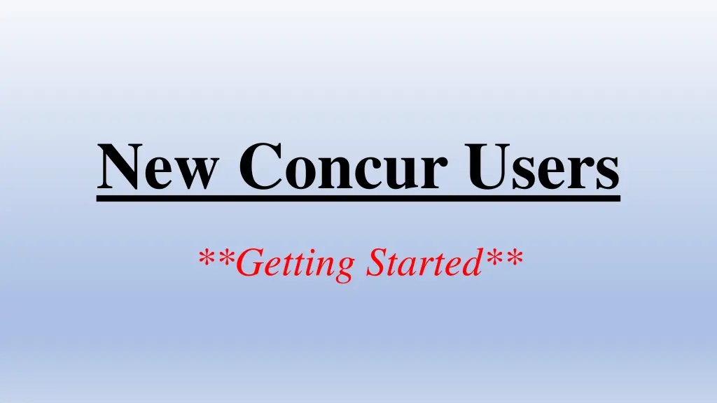 new concur users n.w
