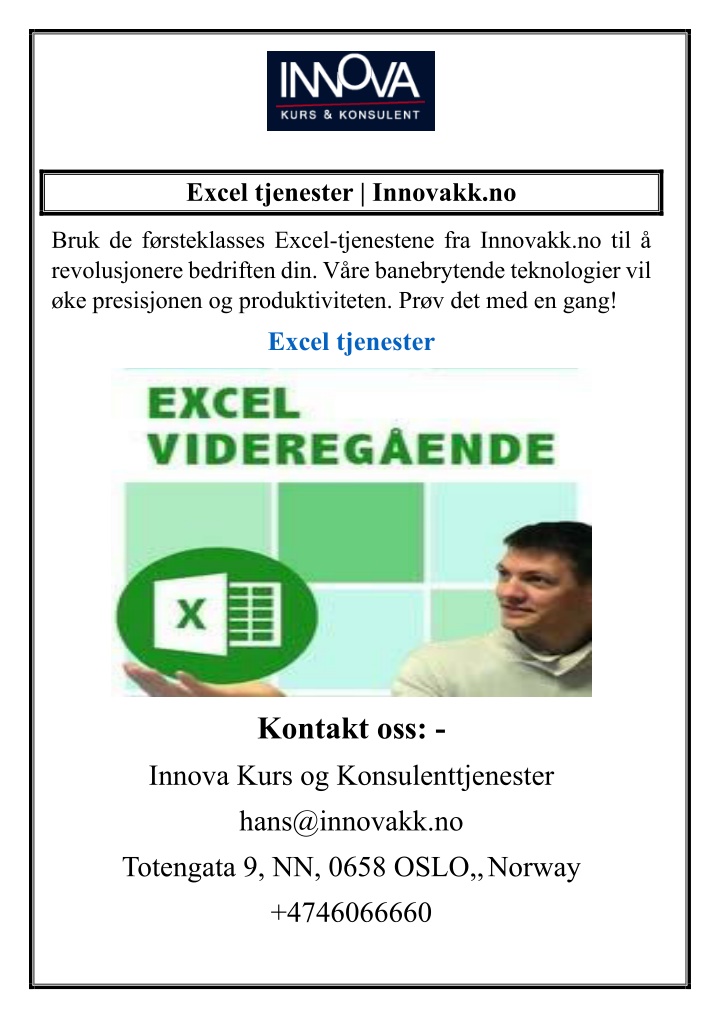 excel tjenester innovakk no n.w
