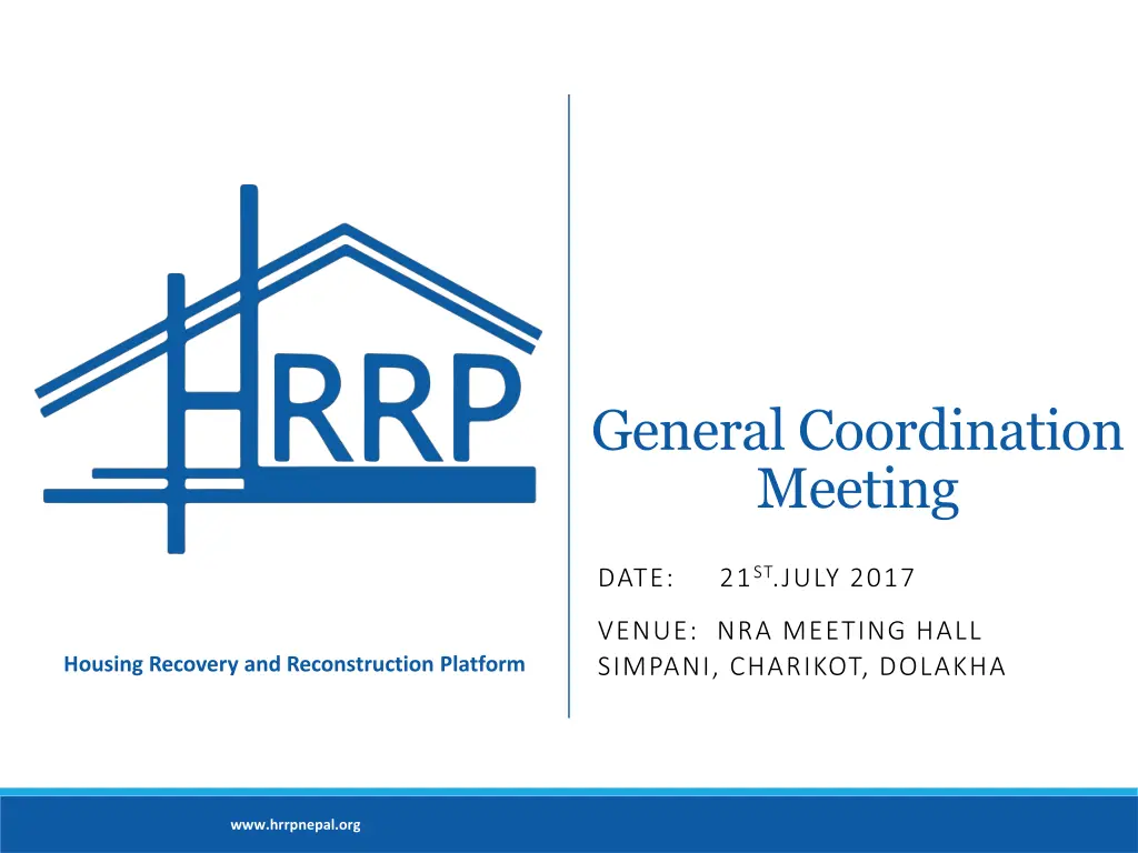 general coordination meeting n.w