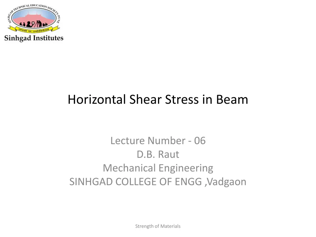 horizontal shear stress in beam n.w