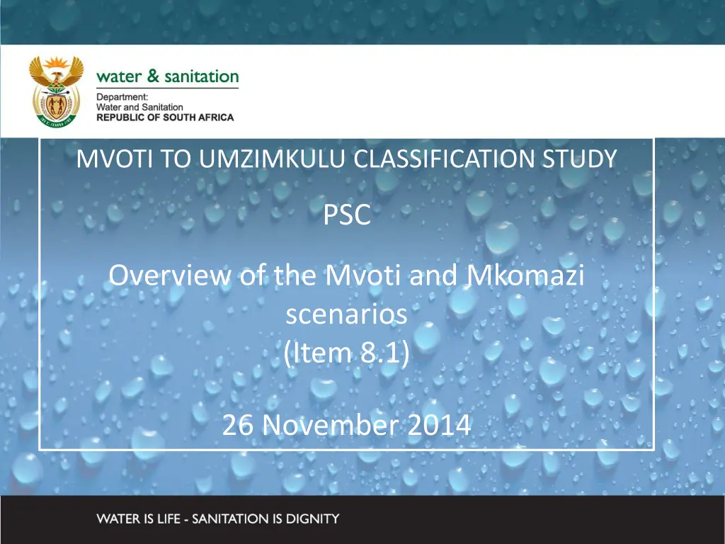 mvoti to umzimkulu classification study n.w