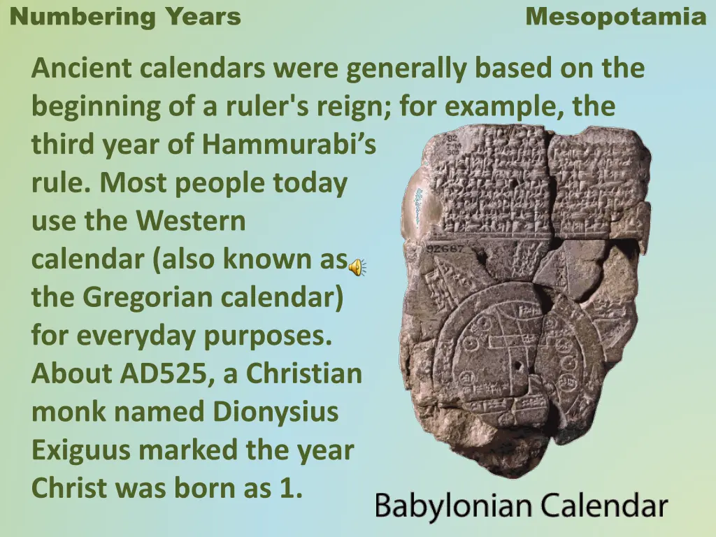 numbering years mesopotamia n.w
