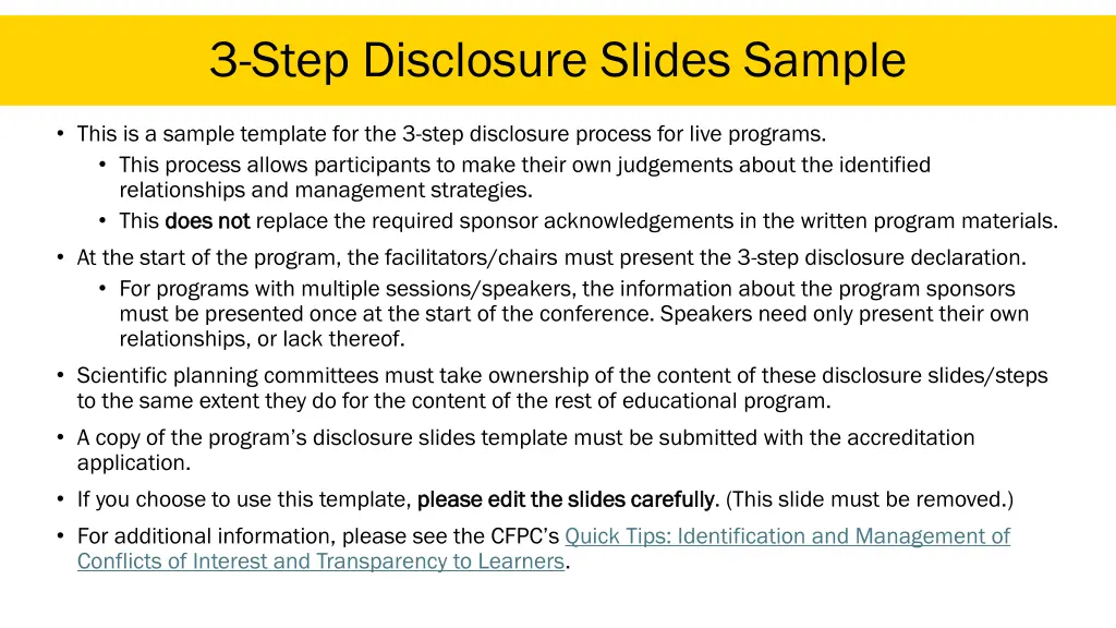 3 step disclosure slides sample n.w