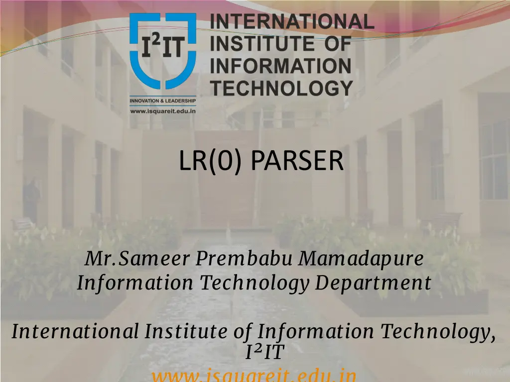 lr 0 parser n.w