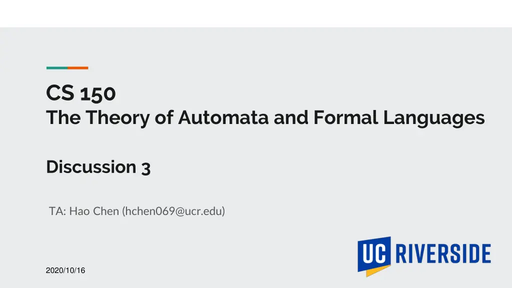 cs 150 the theory of automata and formal languages n.w