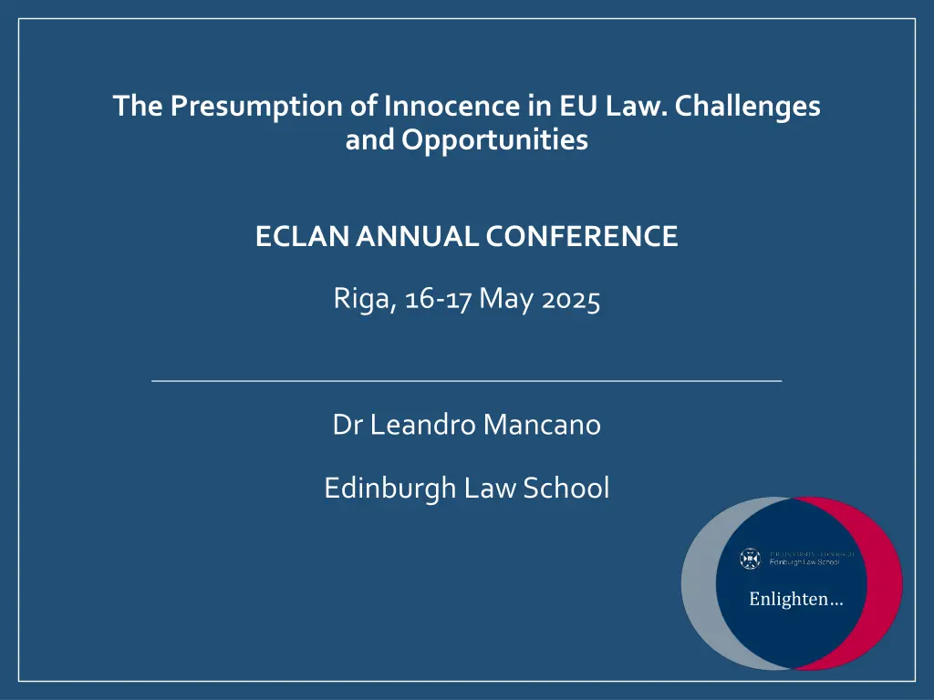 the presumption of innocence in eu law challenges n.w