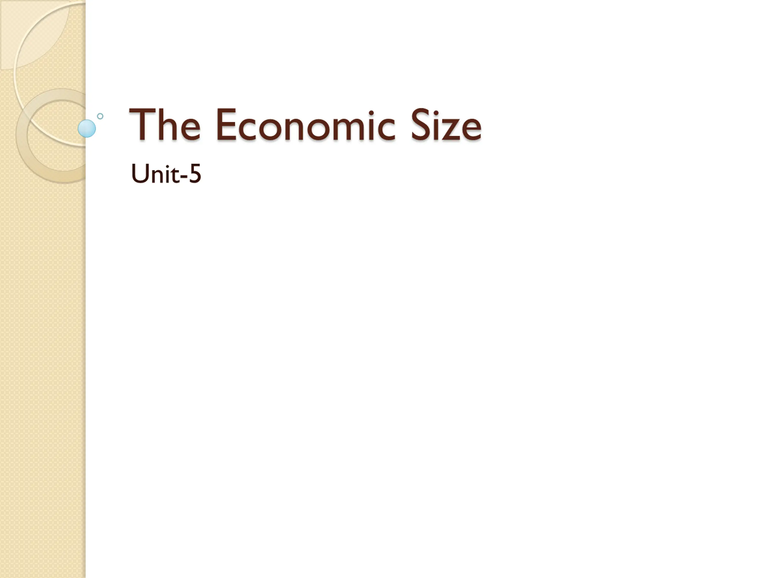 The Economic Size