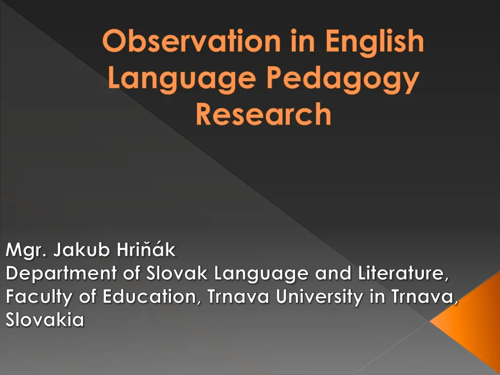 observation in english language pedagogy research n.w