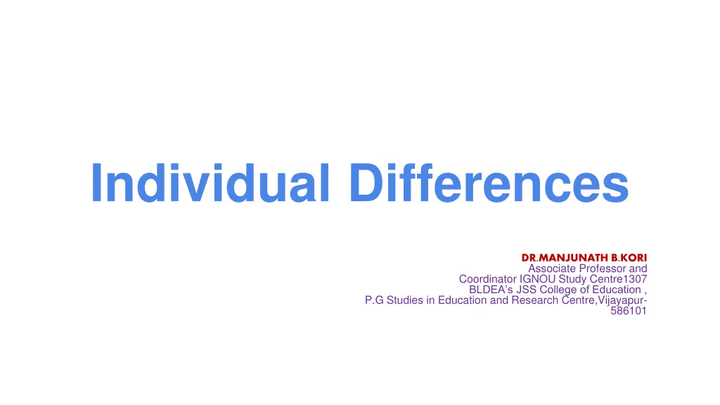 individual differences n.w