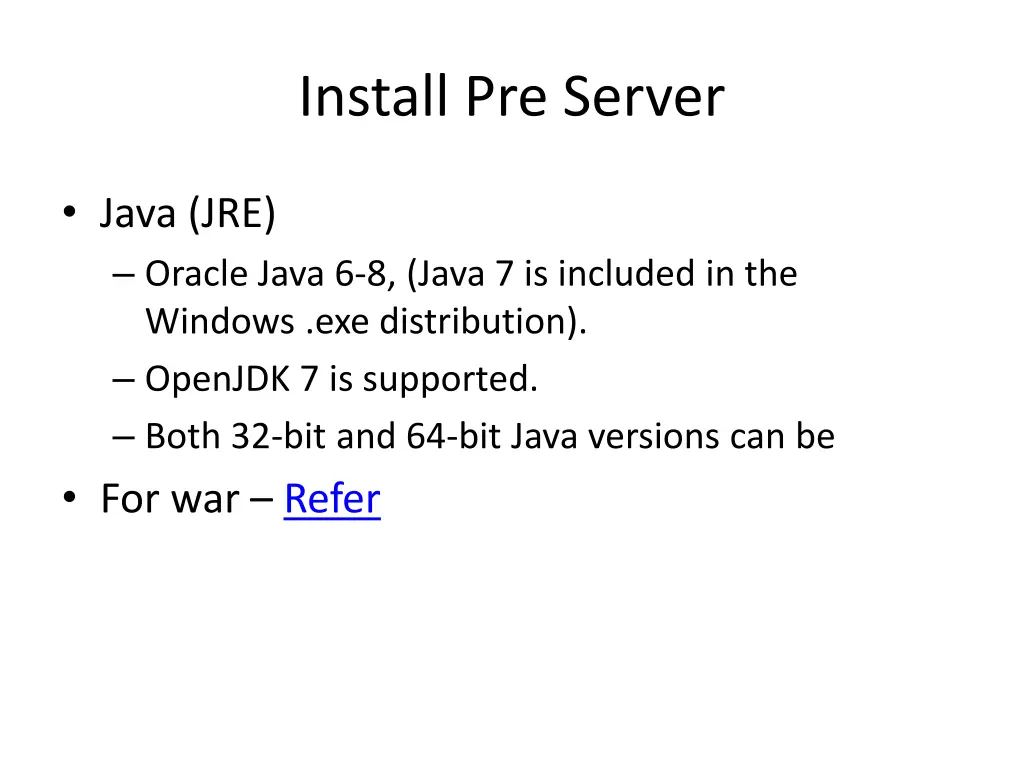 install pre server n.w