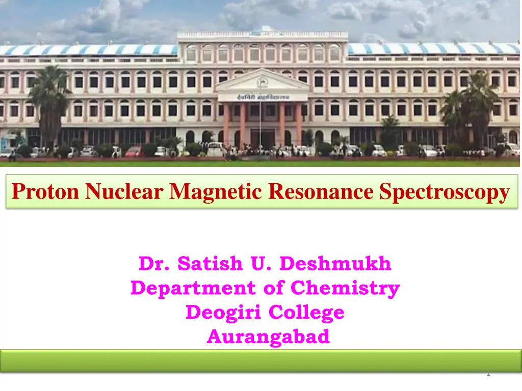proton nuclear magnetic resonance spectroscopy n.w