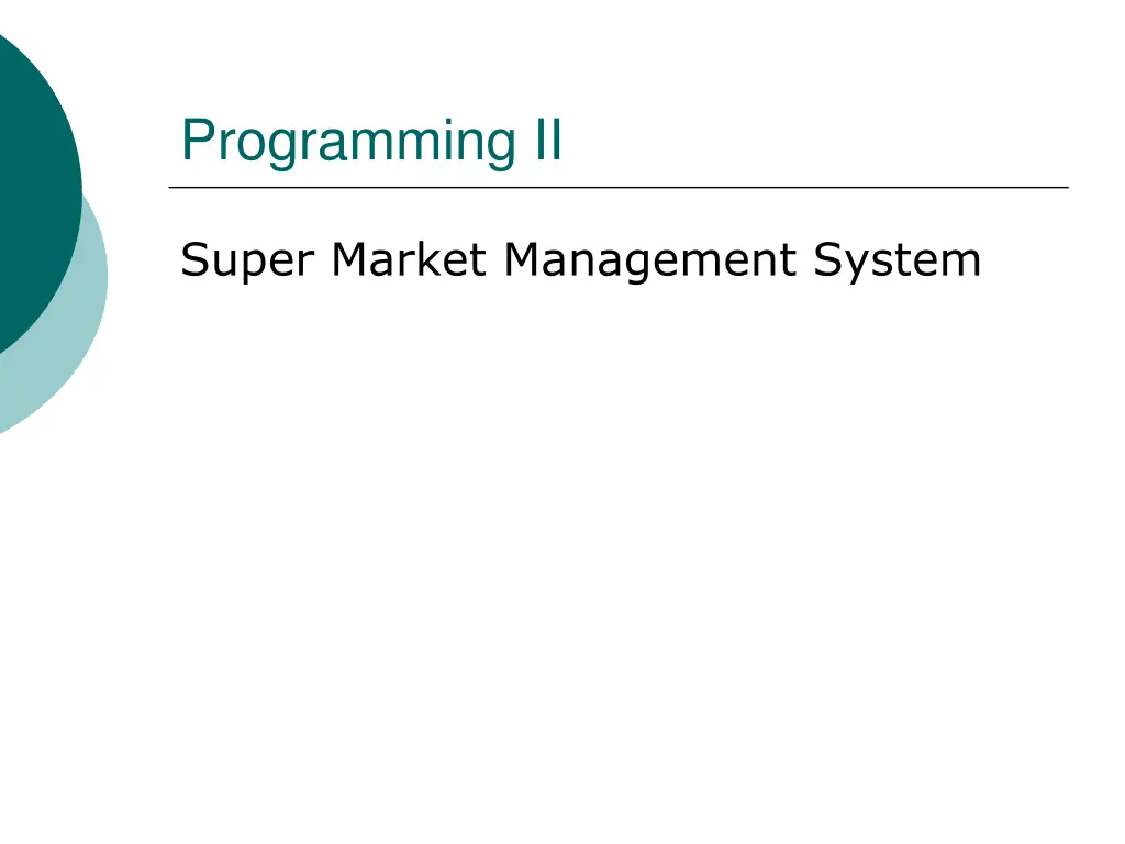 programming ii n.w