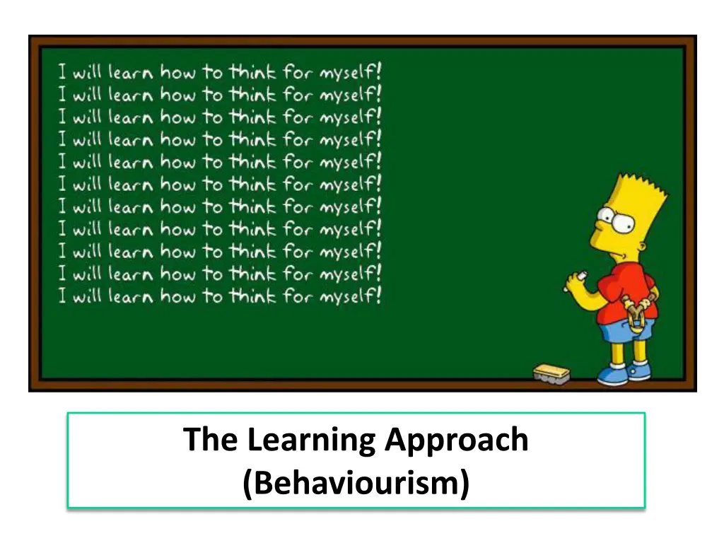the learning approach behaviourism n.w