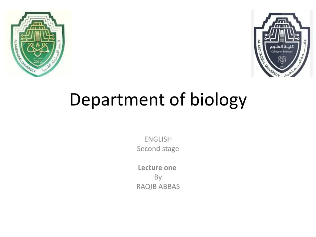 department of biology n.w