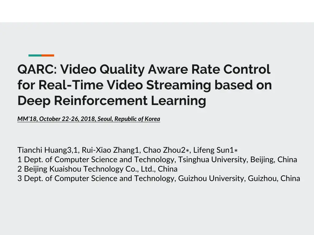 qarc video quality aware rate control for real n.w