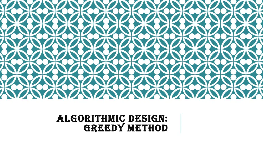 algorithmic design algorithmic design greedy n.w