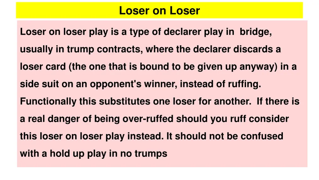loser on loser n.w