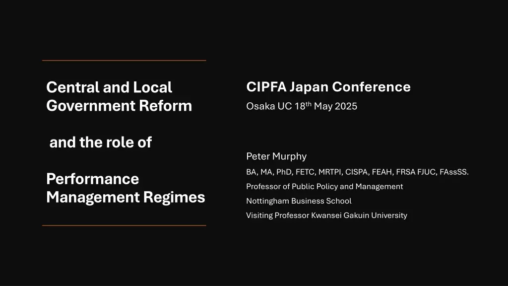 central and local government reform n.w
