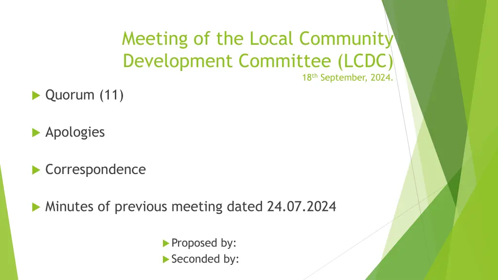 meeting of the local community development n.w