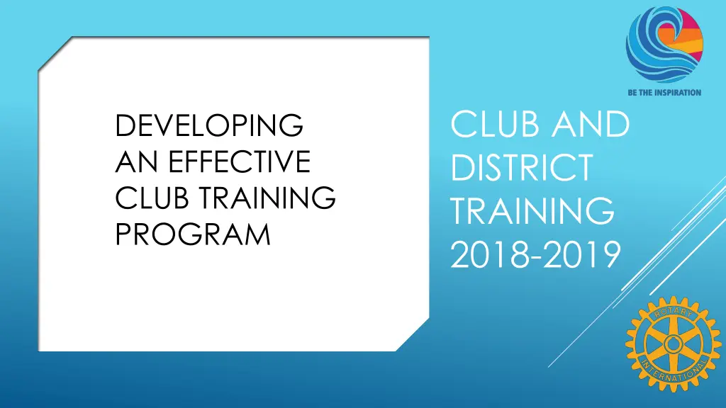 club and district training 2018 2019 n.w