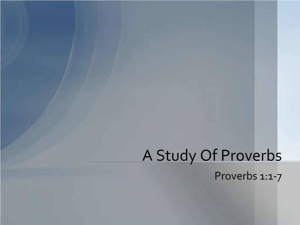 a study of proverbs n.w
