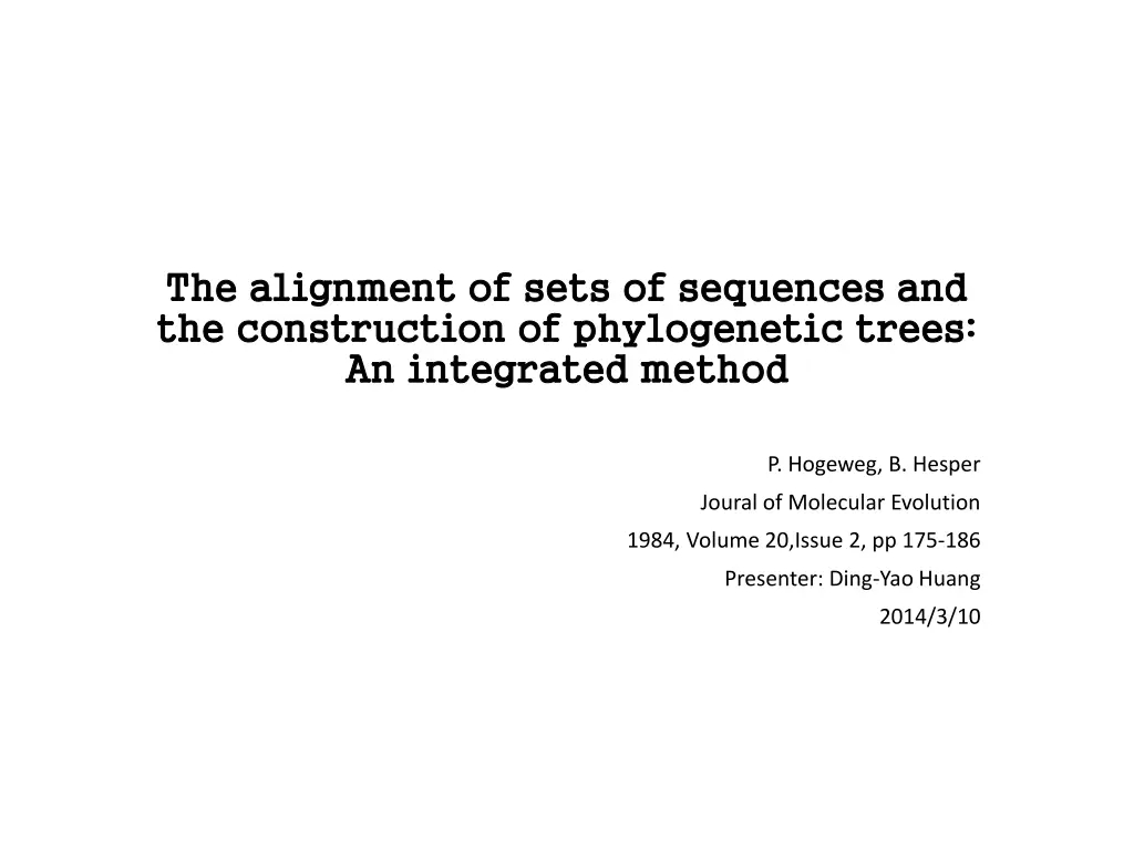 the alignment of sets of sequences n.w