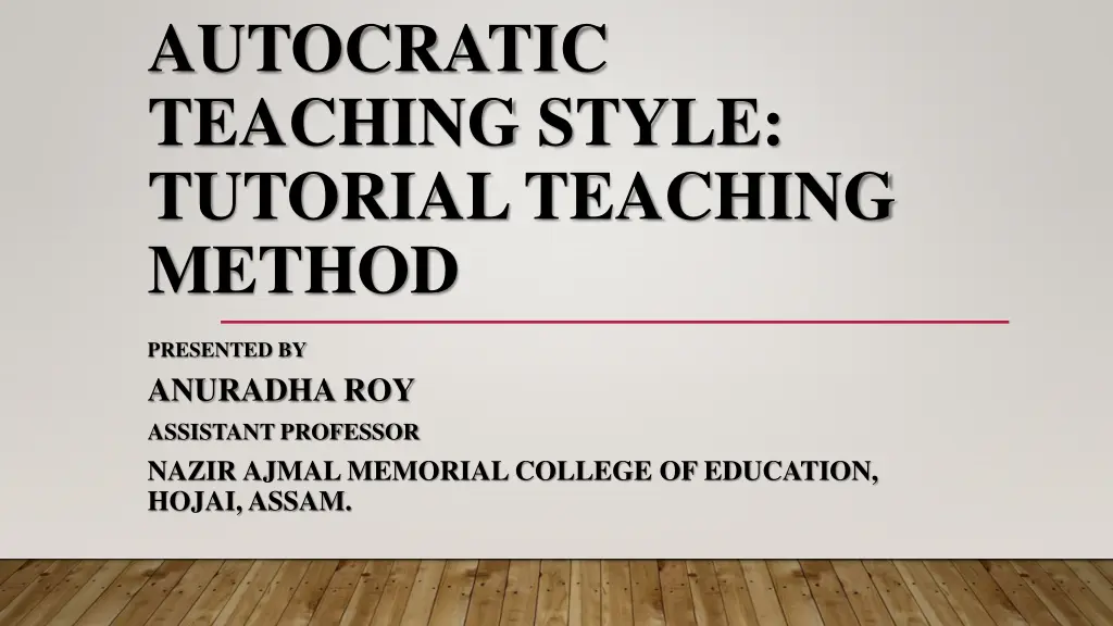 autocratic teaching style tutorial teaching method n.w