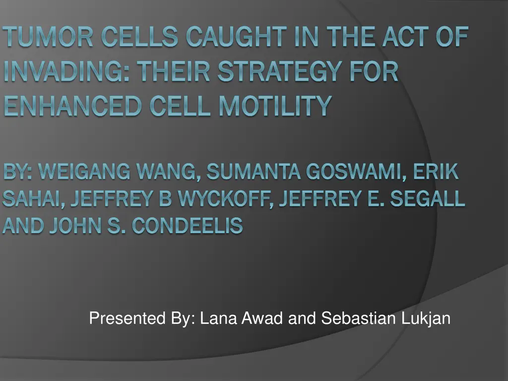 tumor cells caught in the act of tumor cells n.w
