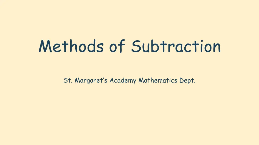 methods of subtraction n.w