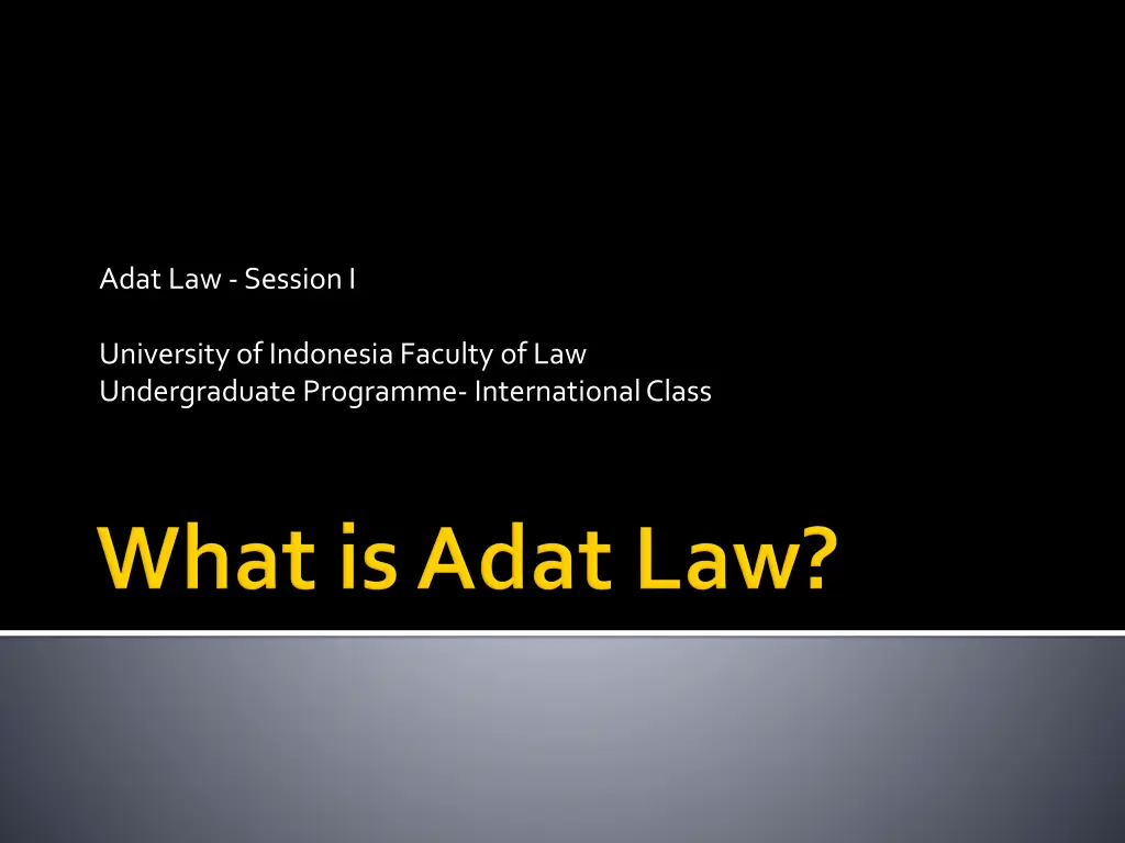 adat law session i n.w