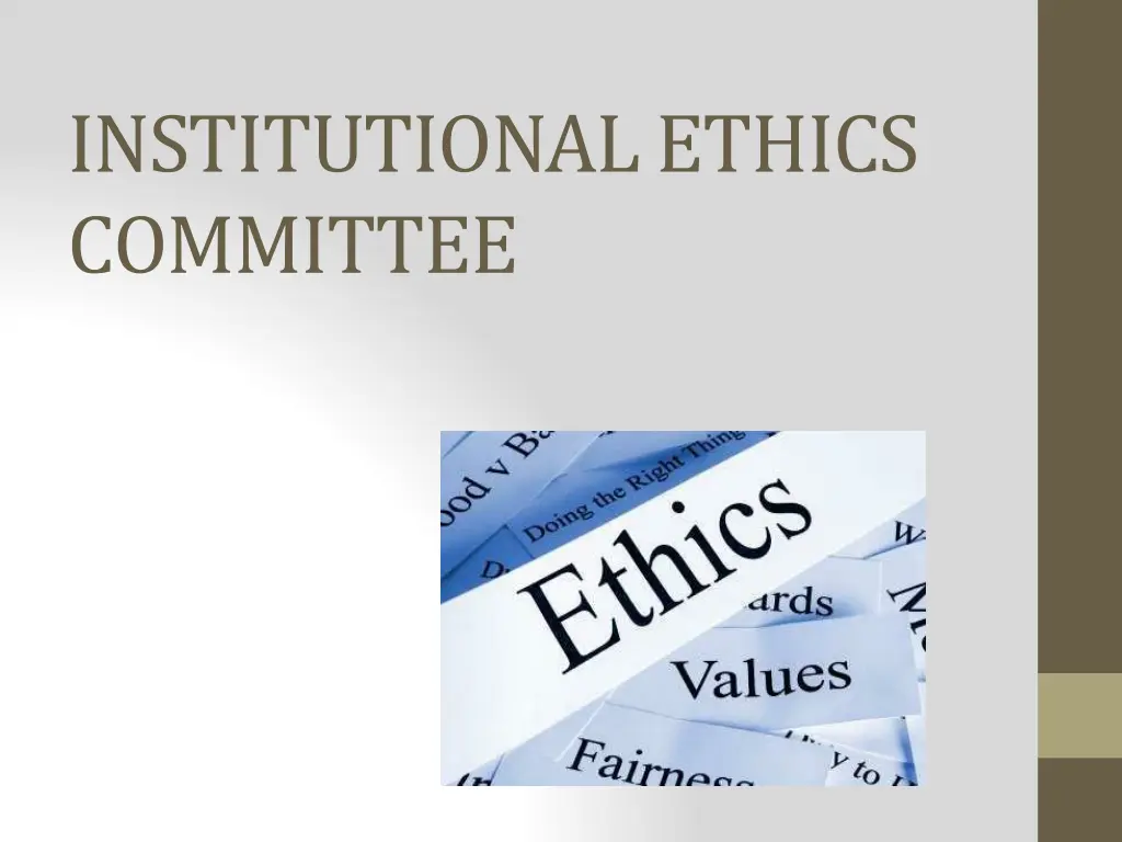 institutional ethics committee n.w