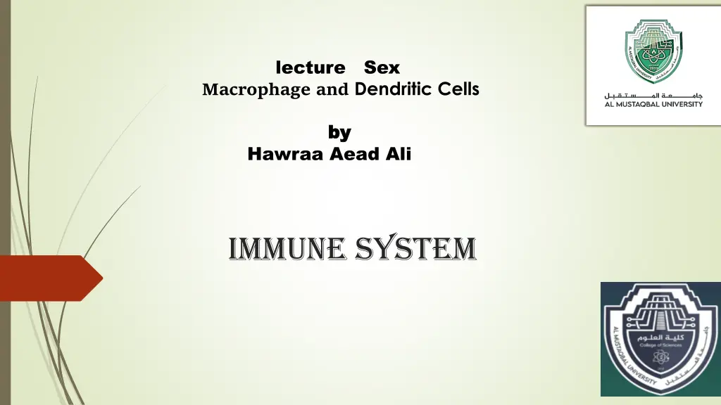 lecture sex macrophage and dendritic cells n.w