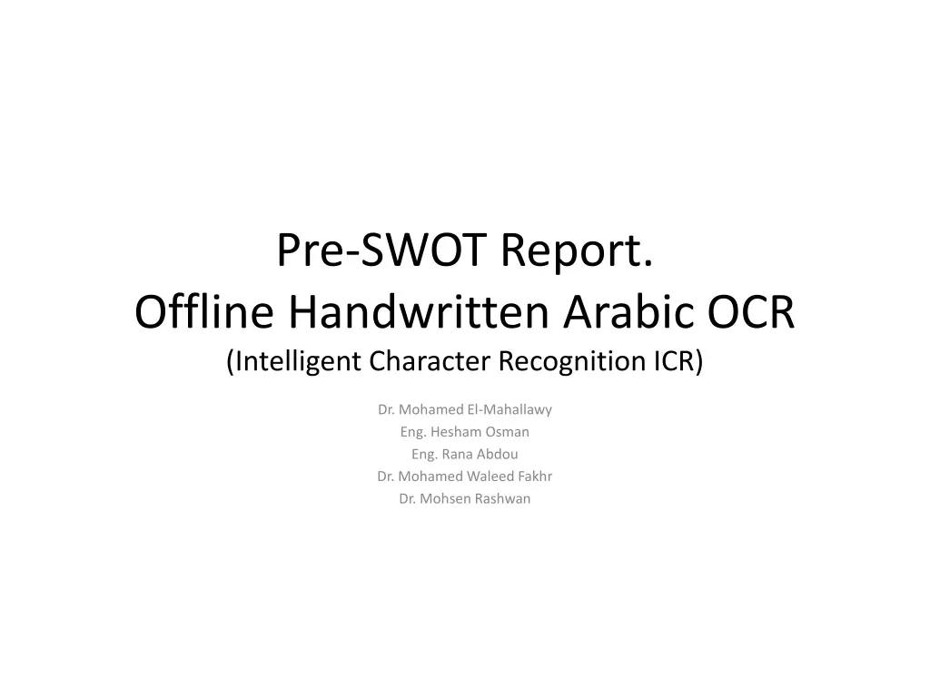 pre swot report offline handwritten arabic n.w
