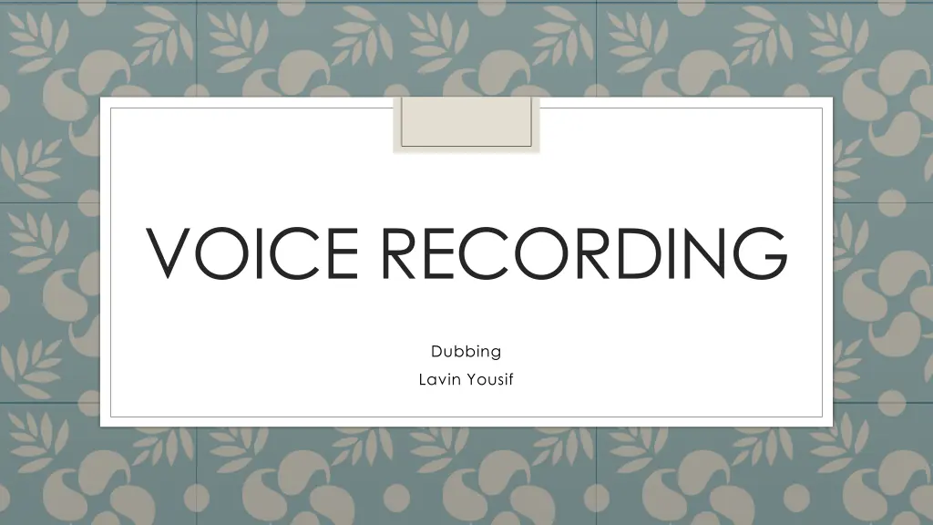 voice recording n.w