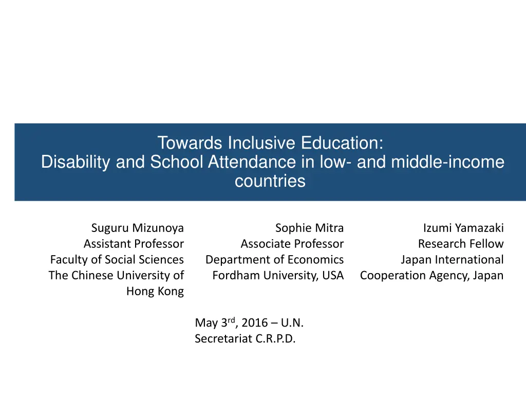 towards inclusive education n.w
