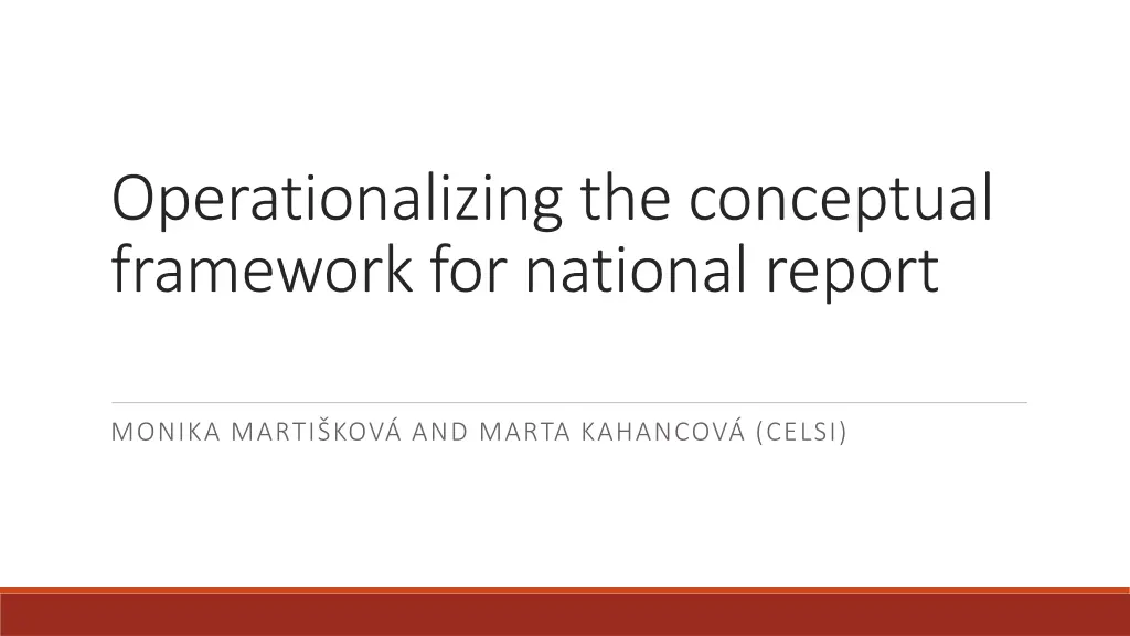 operationalizing the conceptual framework n.w