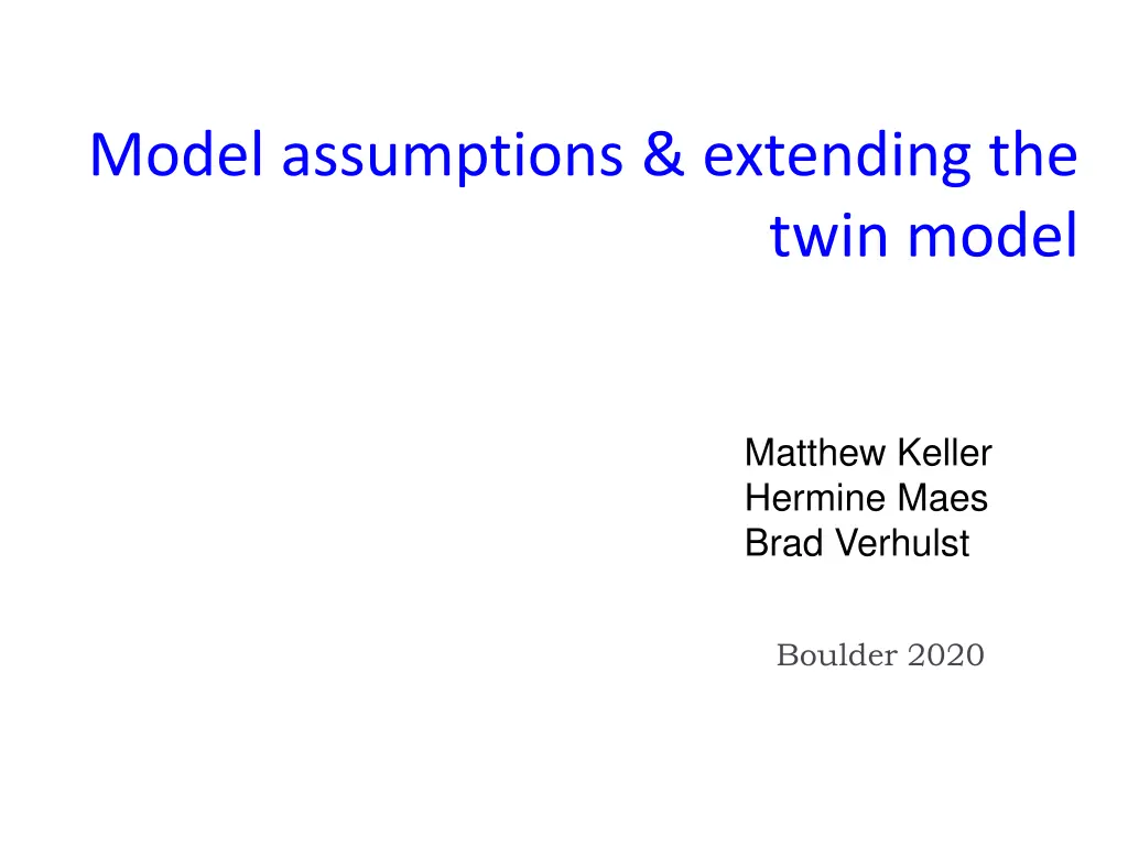 model assumptions extending the n.w
