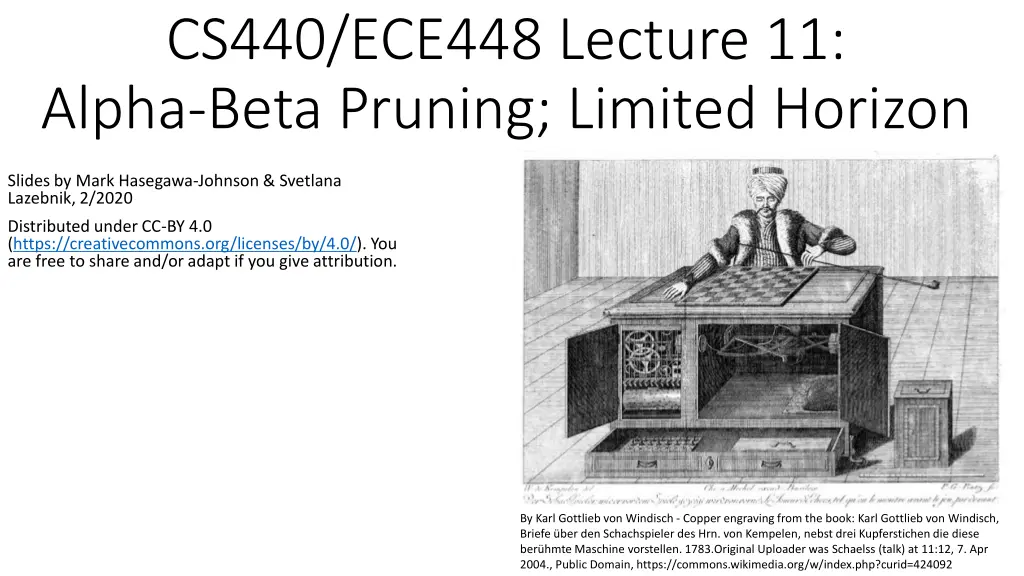 cs440 ece448 lecture 11 alpha beta pruning n.w
