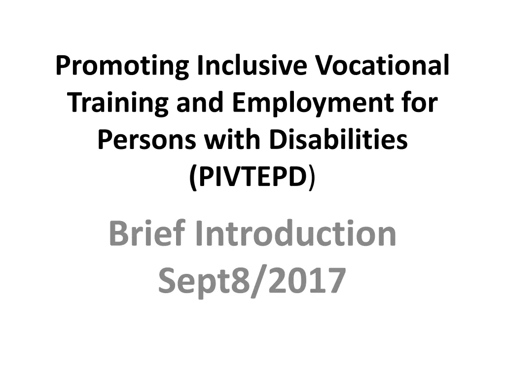 promoting inclusive vocational training n.w