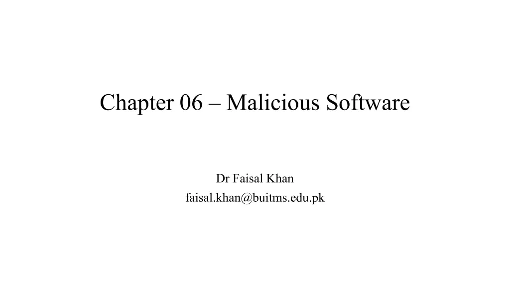 chapter 06 malicious software n.w