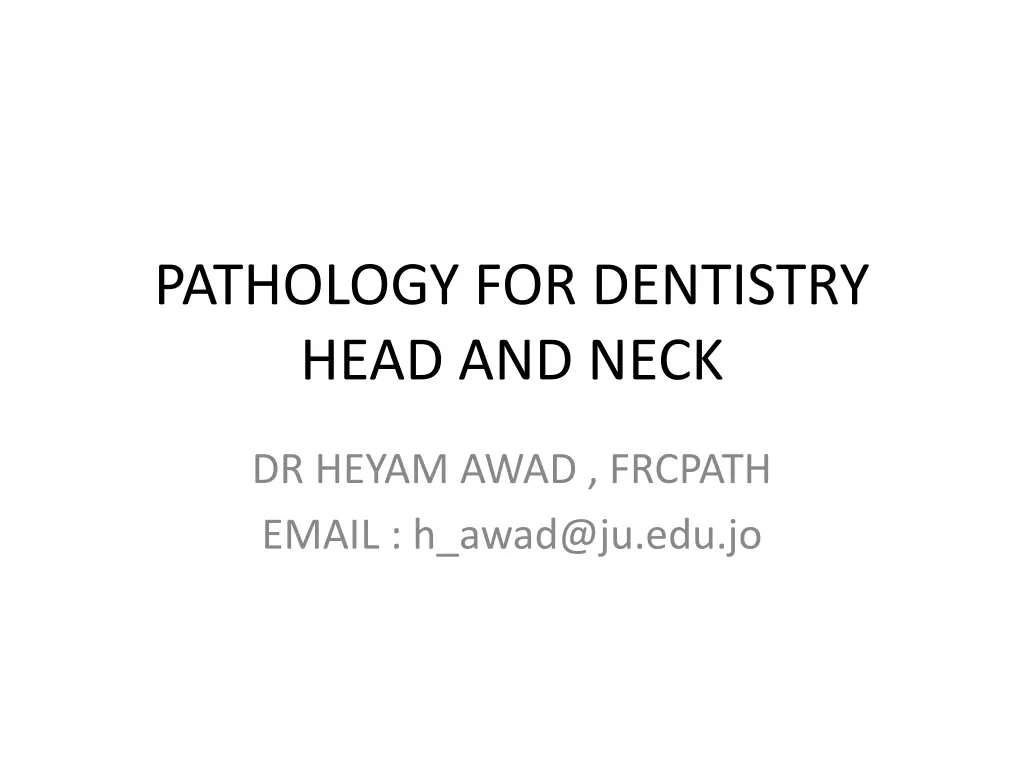 pathology for dentistry head and neck n.w