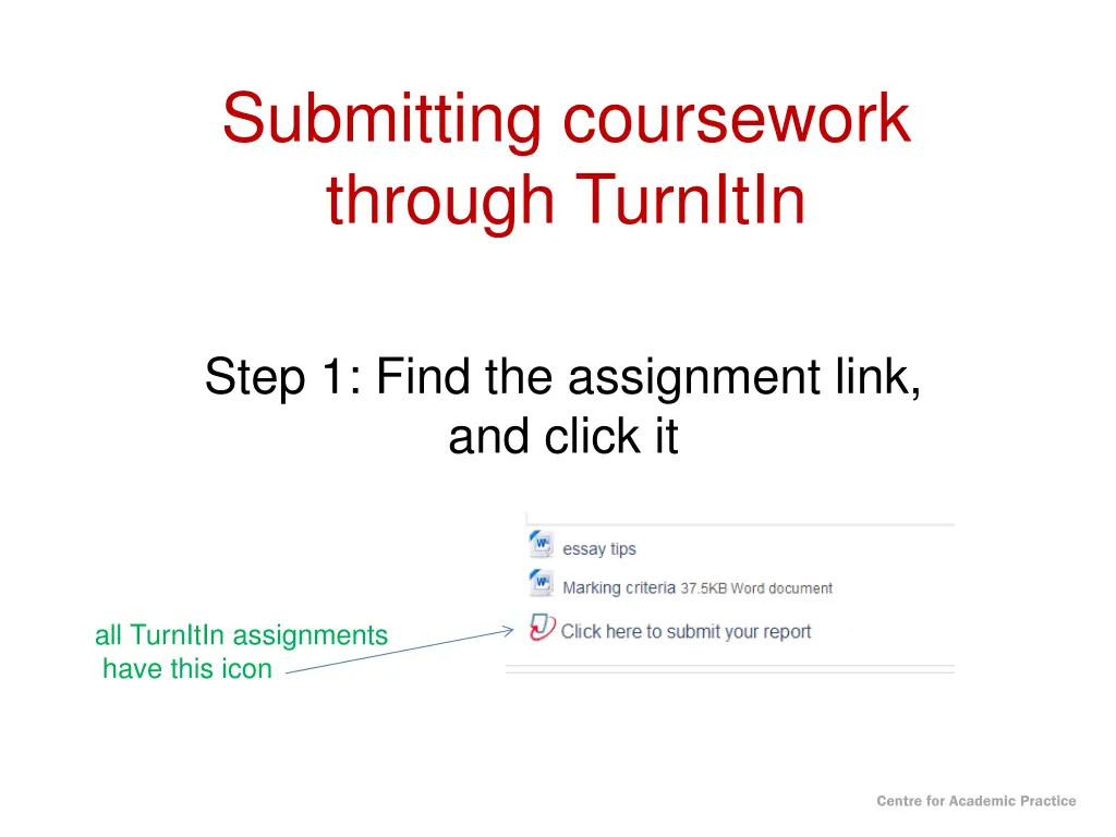 submitting coursework through turnitin n.w