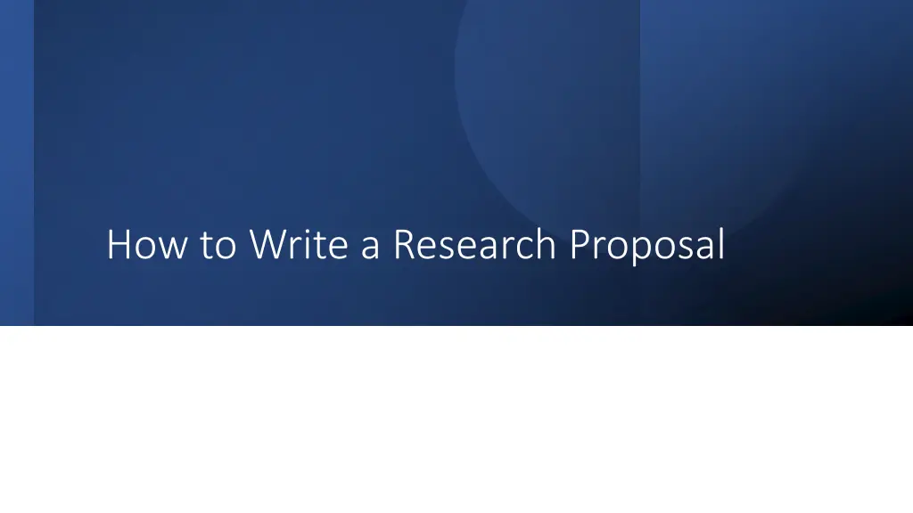how to write a research proposal n.w