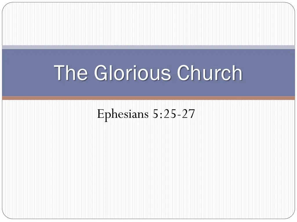 the glorious church n.w