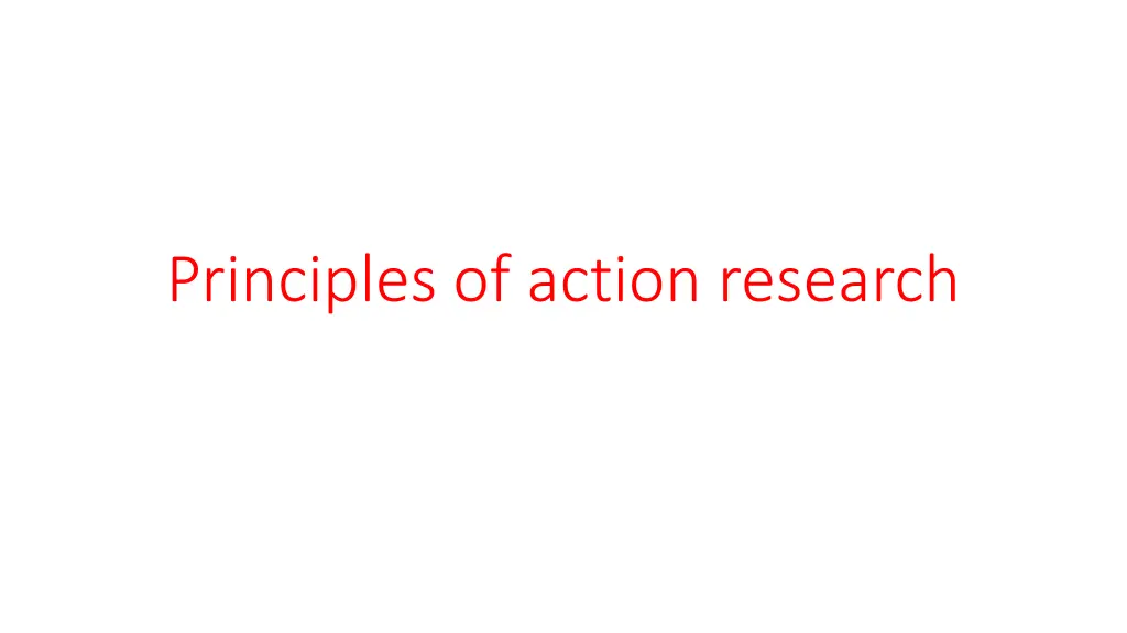 principles of action research n.w
