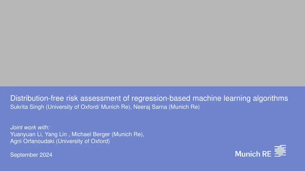 distribution free risk assessment of regression n.w