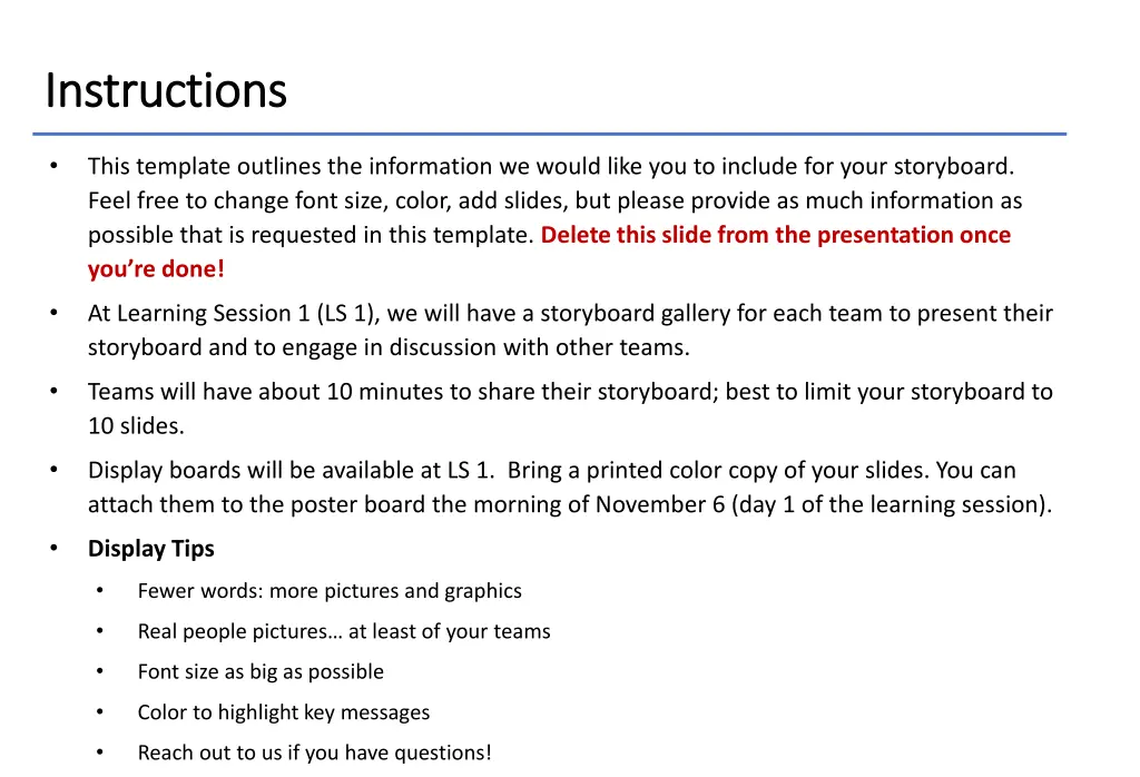 instructions instructions n.w